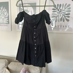 STAUD Elio Mini Dress (Black)